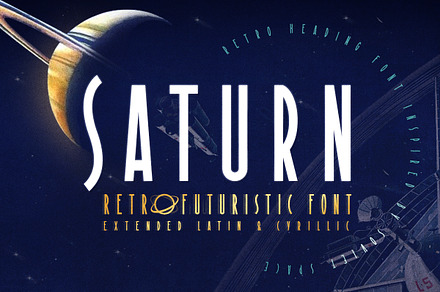 Saturn - retro futuristic font, a Font by Shimanov Types