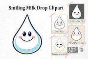 Smiling Milk Drop Clipart, a Graphic by Artnoy (Thumbnail 1 of 5)