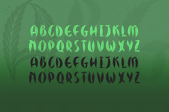 Cannabis Leaf Font - Hemp Leaf preview 7