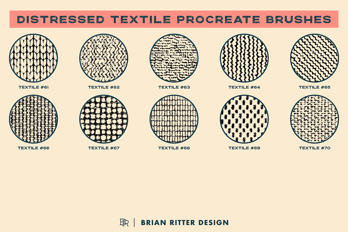 Distressed Textile Procreate Brushes, a Brush Add-On by Brian Ritter Design (Photo 9 of 9)