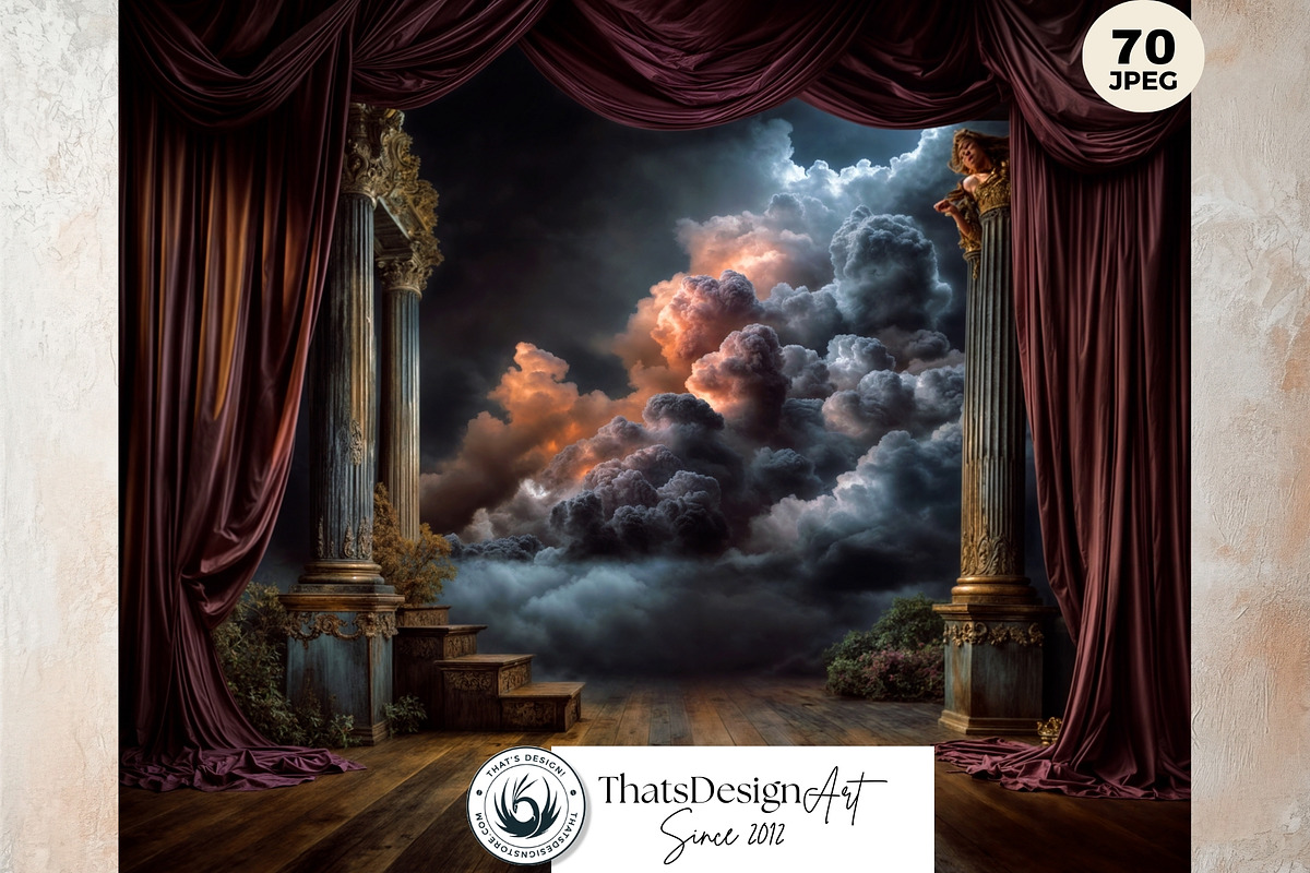 Obsidian Opera Theater Digital Paper, a Decorative Illustration by ThatsDesignArt (Photo 4 of 16)
