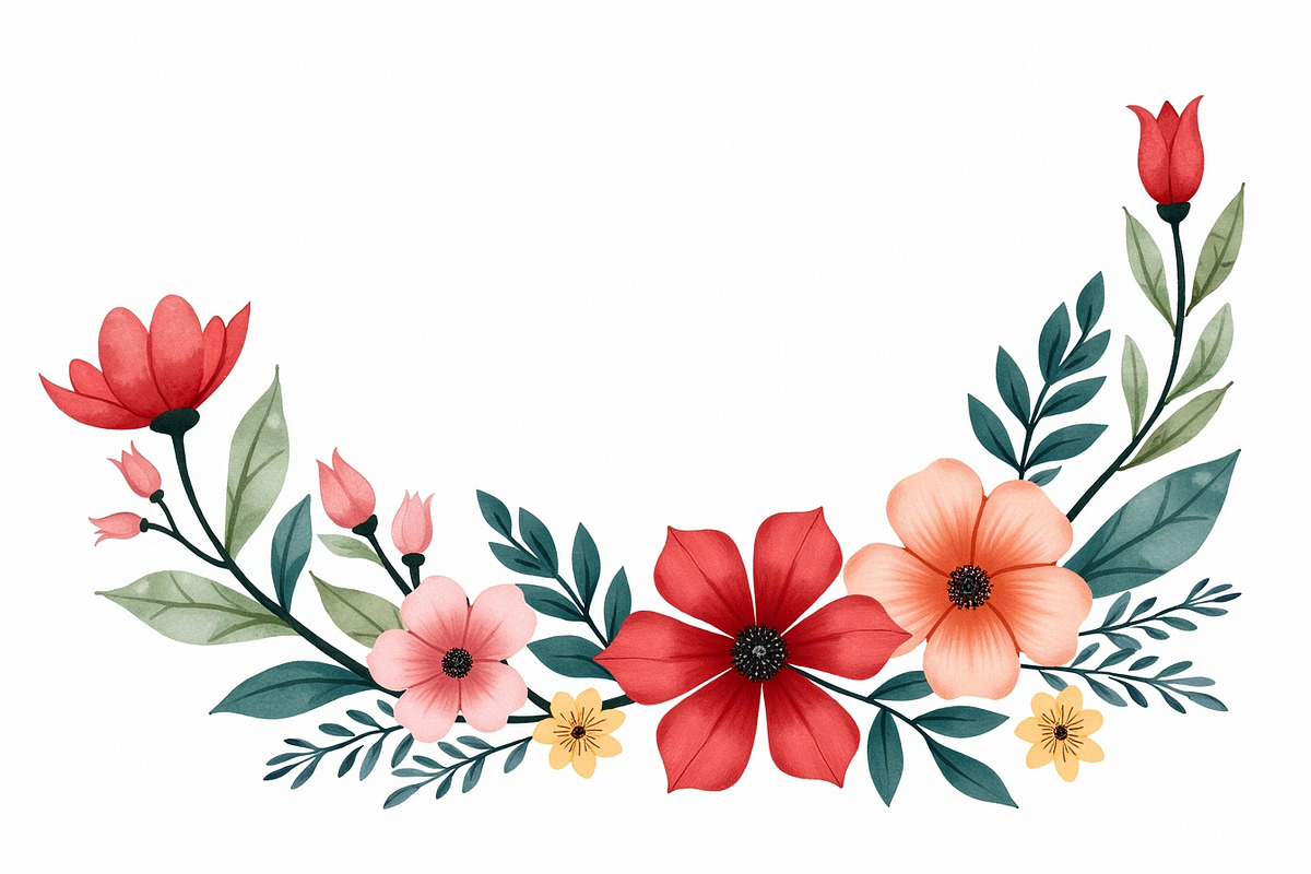 Pastel Floral Watercolor Art, an Illustration by jahid234 (Photo 6 of 11)