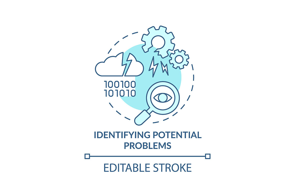 Identifying potential problems icon | Outline Icons ~ Creative Market