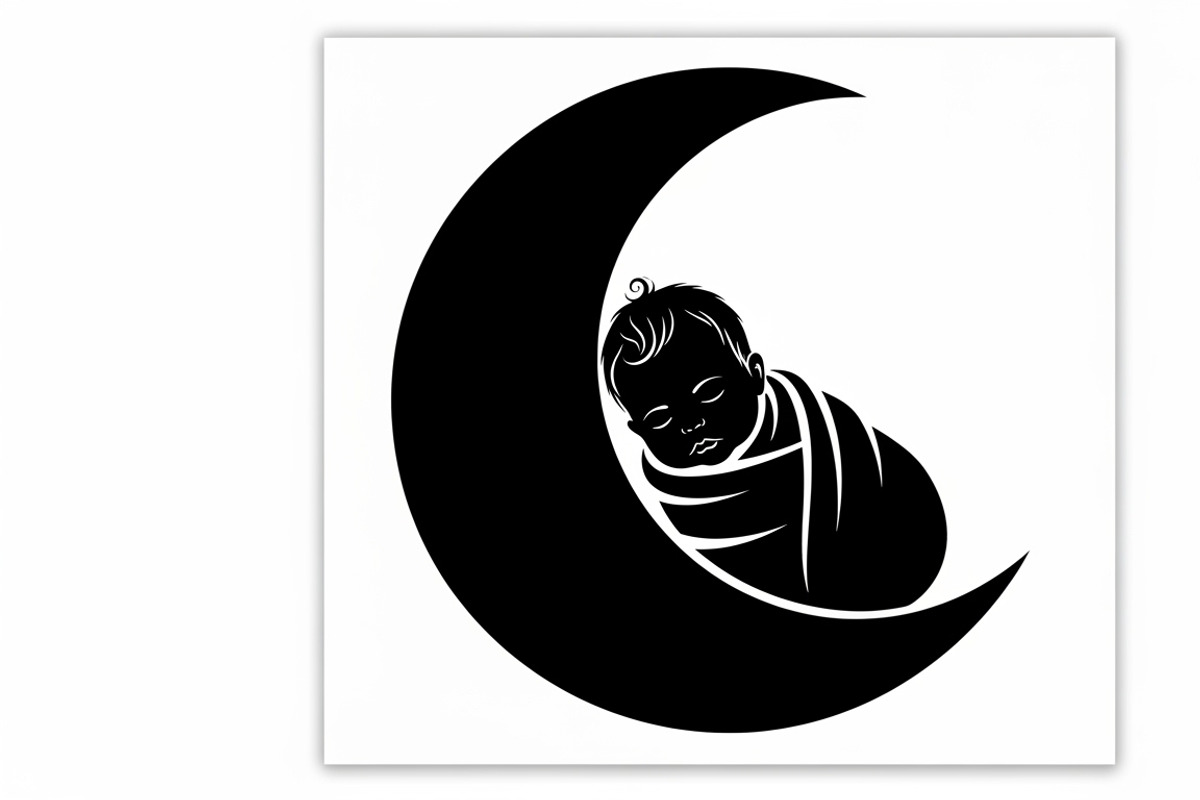 Adorable sleeping moon baby decor, an Illustration by Amazin_art (Photo 16 of 25)