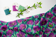 Violet Jade Garden Pattern, a Pattern Graphic by Velliniki (Thumbnail 2 of 12)