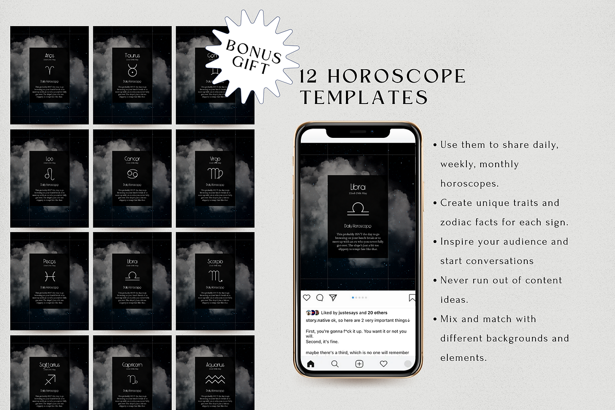 Witchy Instagram Template Bundle, a Social Media Template by Story Native (Photo 5 of 11)