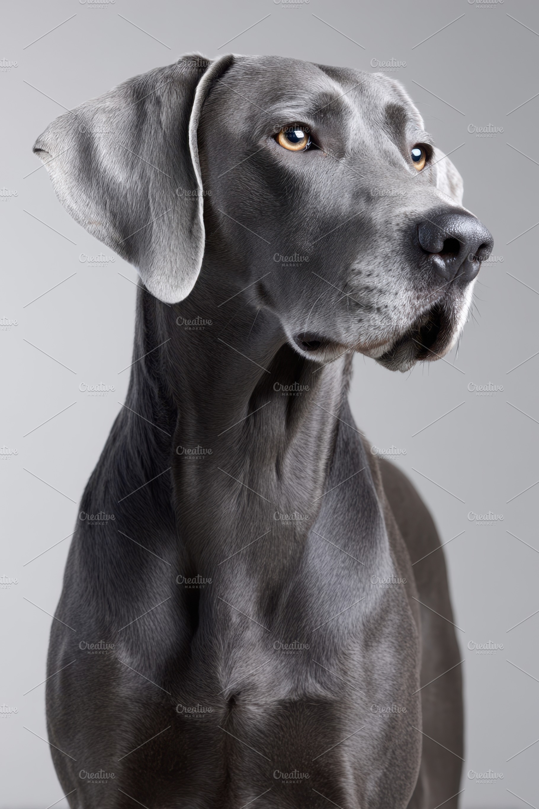 Close-up portrait of a gray dog, an Animal Photo by AlyaAnd