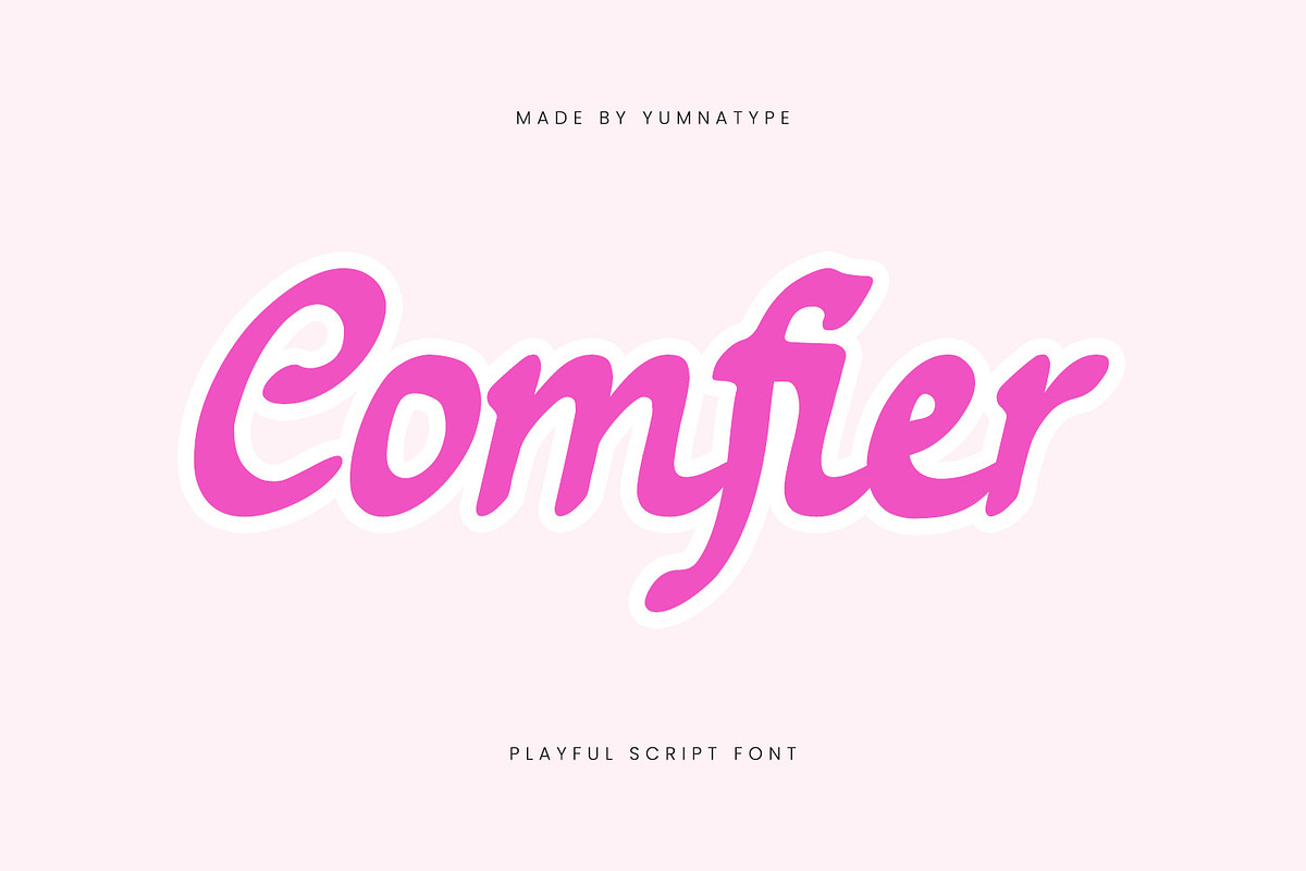 Comfier, a Script Font by yumnatype (Photo 1 of 10)