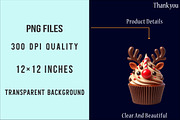 Christmas Cupcake Sublimation PNG, an Illustration by SinaCreation (Thumbnail 6 of 7)