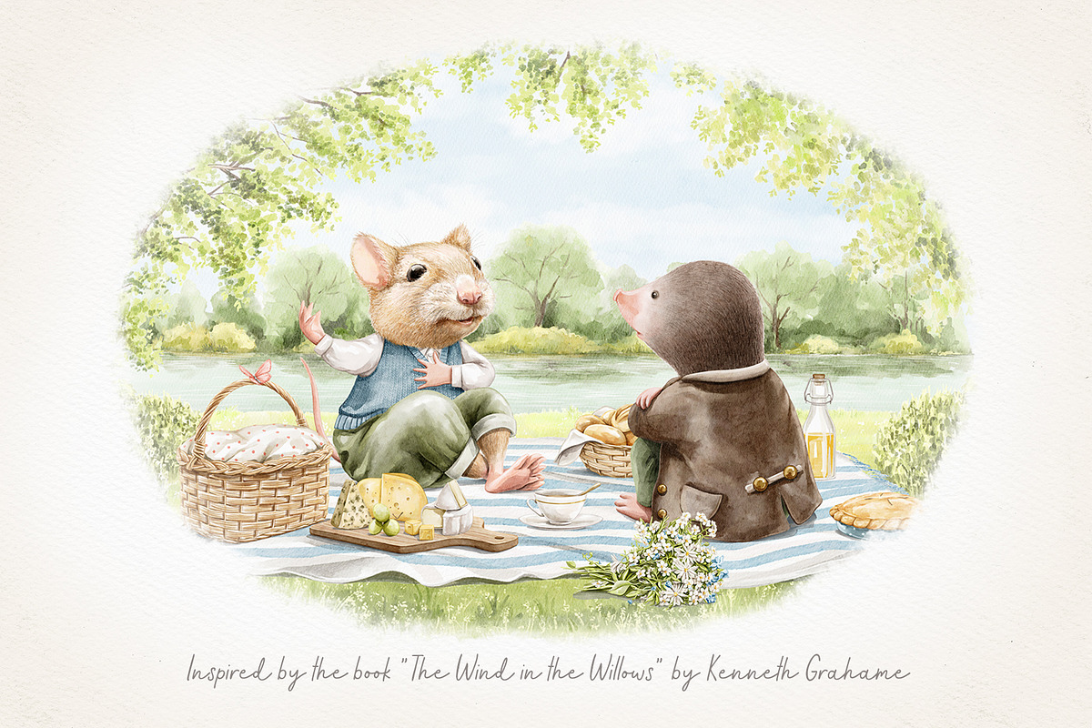 Little picnic party by the river, an Animal Illustration by Mimomy (Photo 2 of 13)