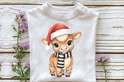 Funny Christmas Highland Cow PNG, an Illustration by CraftArtStudio (Thumbnail 3 of 4)