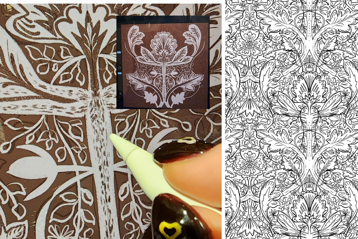 Morris style gravilate patterns, a Pattern Graphic by MightyTreeIE (Photo 3 of 9)