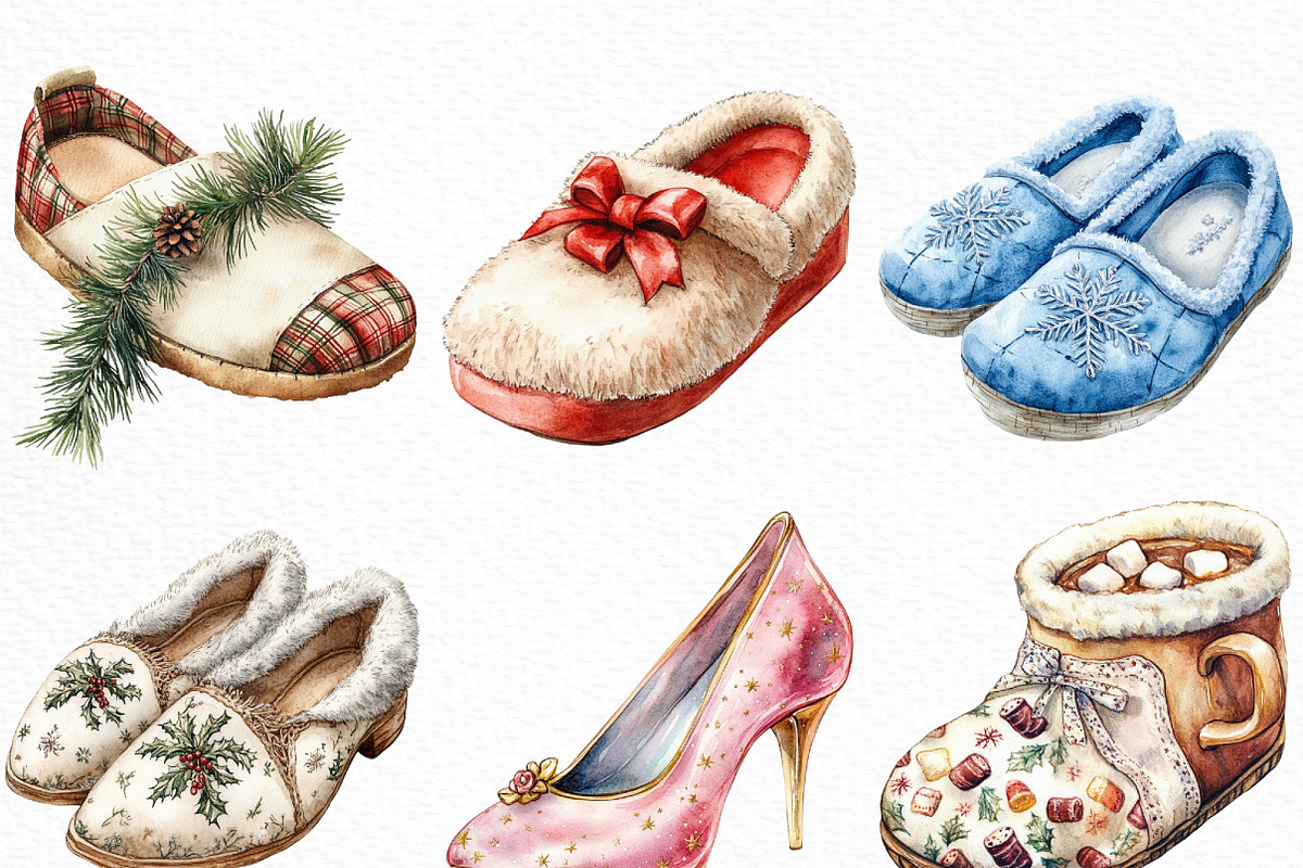 Christmas Slipper Clipart, an Illustration by Craft Nest (Photo 5 of 6)