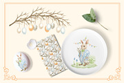 Whimsical Easter. Watercolor clipart, a Decorative Illustration by Farida Bik (Thumbnail 8 of 14)