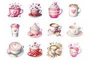 Valentine's Day Coffee Cup Clipart, a Graphic by CitraGraphics (Thumbnail 2 of 4)