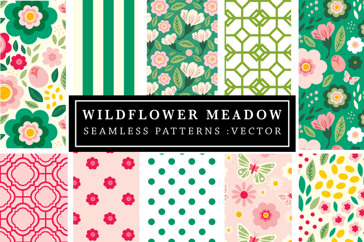 Wildflowers Seamless Patterns, a Pattern Graphic by Clover & Lilly (Photo 6 of 7)