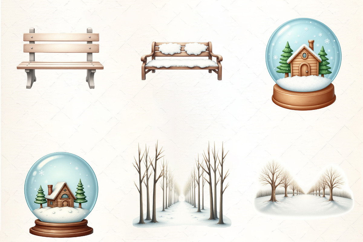 Winter Mood Watercolor Clipart, an Illustration by CrexoraLab (Photo 3 of 5)