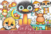 Safari Animals clipart bundle, an Illustration by Libby Wishes (Thumbnail 1 of 7)