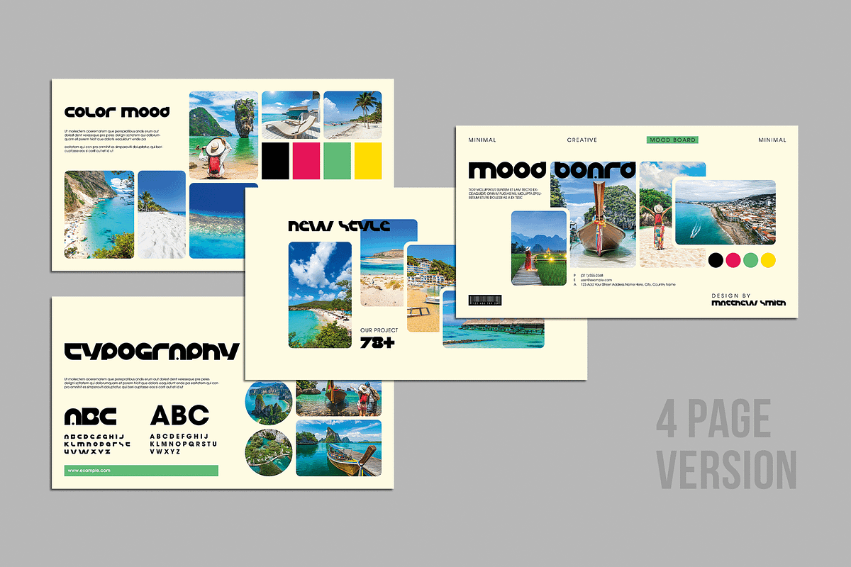 Creative Tropical Travel Mood Board, a Social Media Template by MightyDesign (Photo 1 of 9)