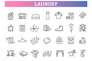 Laundry Services Icons, an Outline Icon by Tettygreen (Thumbnail 1 of 2)