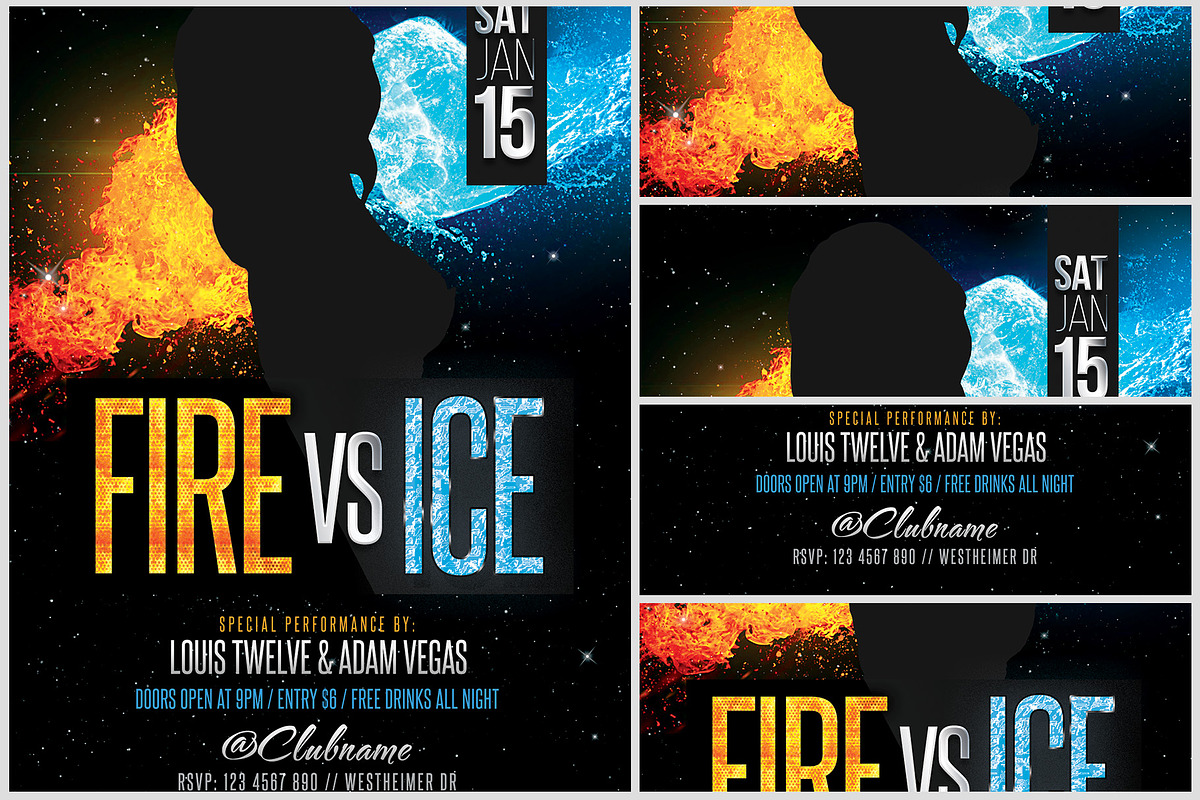 Fire & Ice Flyer Template, a Flyer Template by FlyerHeroes (Photo 2 of 4)