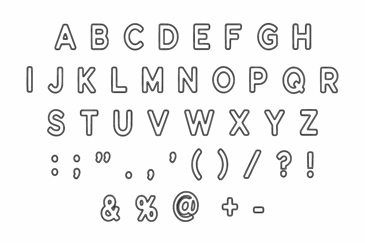 Lucky Outline, a Sans Serif Font by Fourteen Letter (Photo 5 of 6)