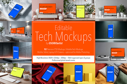 Editable Tech Mockups