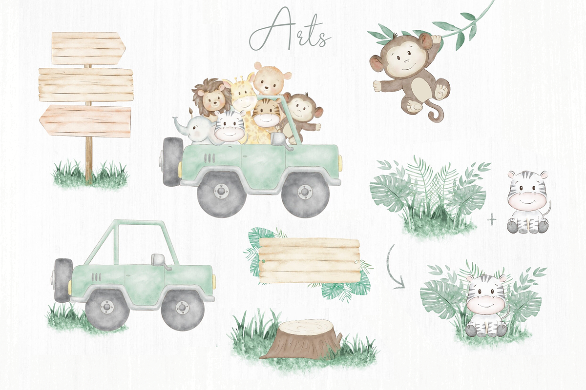 Watercolor Safari Clipart, an Illustration by Lolytop Studio (Photo 4 of 8)