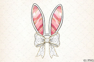 Coquette Bunny Ears Easter Png, an Illustration by Libby Wishes