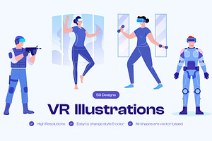 VR Illustration Art Set, a Technology Illustration by Brickclay