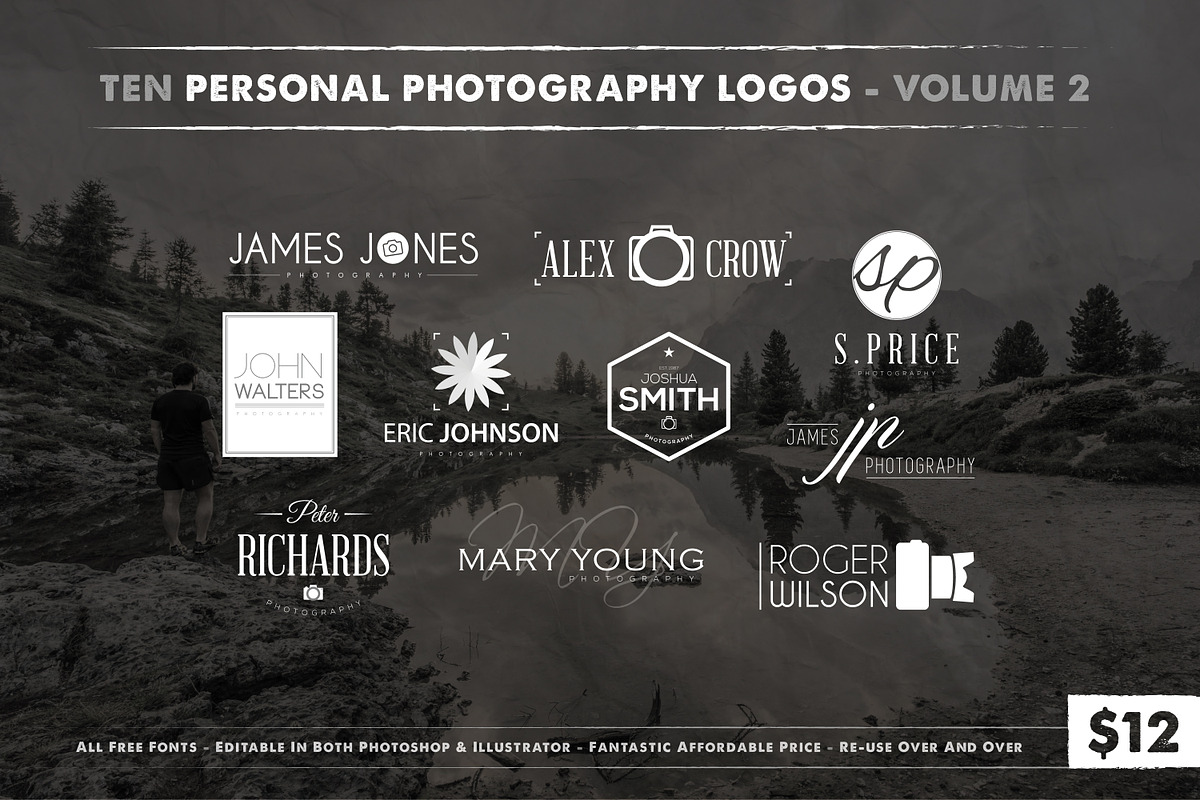 Photography Logos Vol 2, a Branding & Logo Template by Jack Gosbell (Photo 1 of 5)