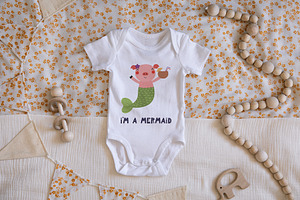 Short Sleeve Baby Onesie Mockup PSD