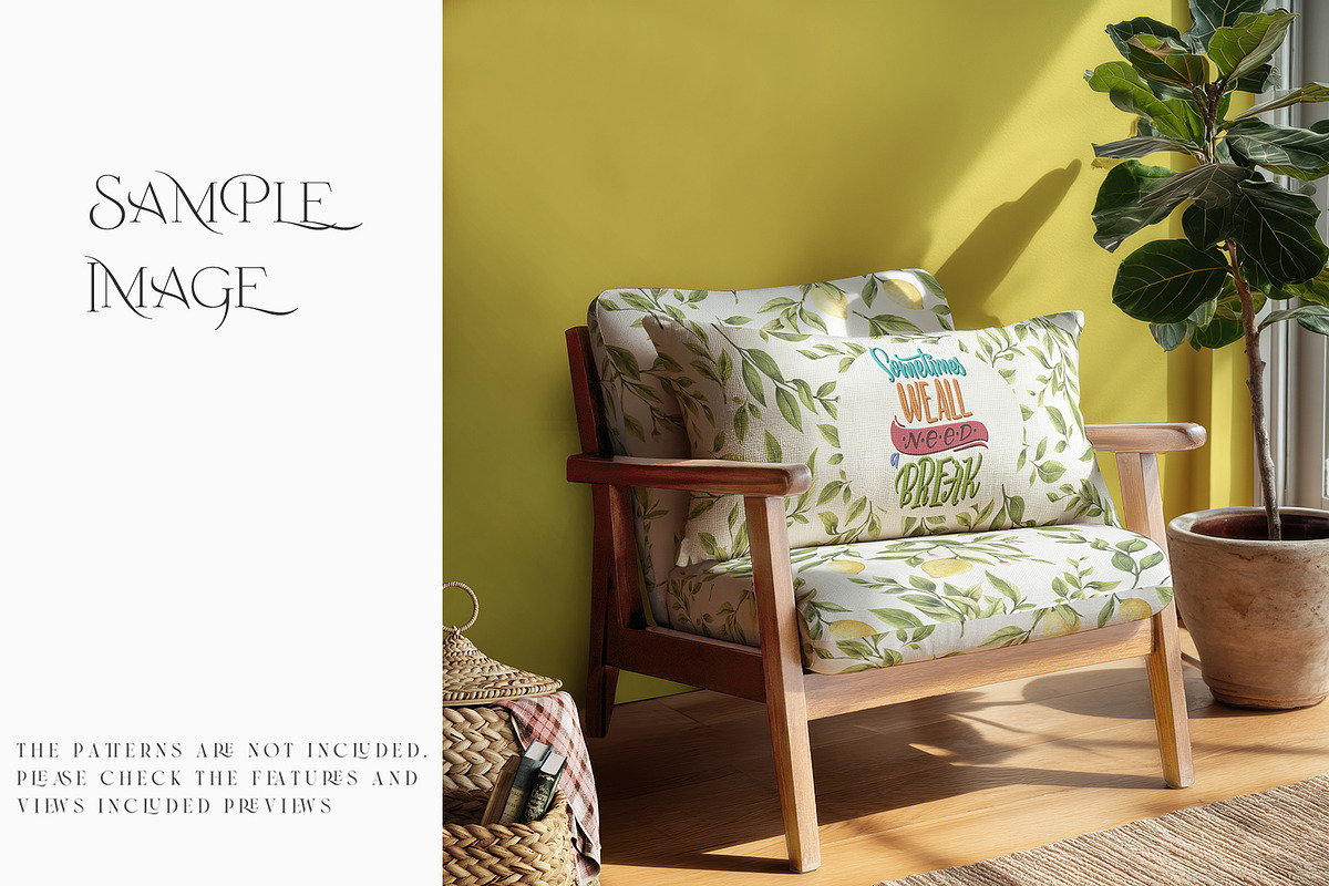 Armchair Upholstery & Pillow Mockups, a Mockup by mock-ups (Photo 14 of 22)