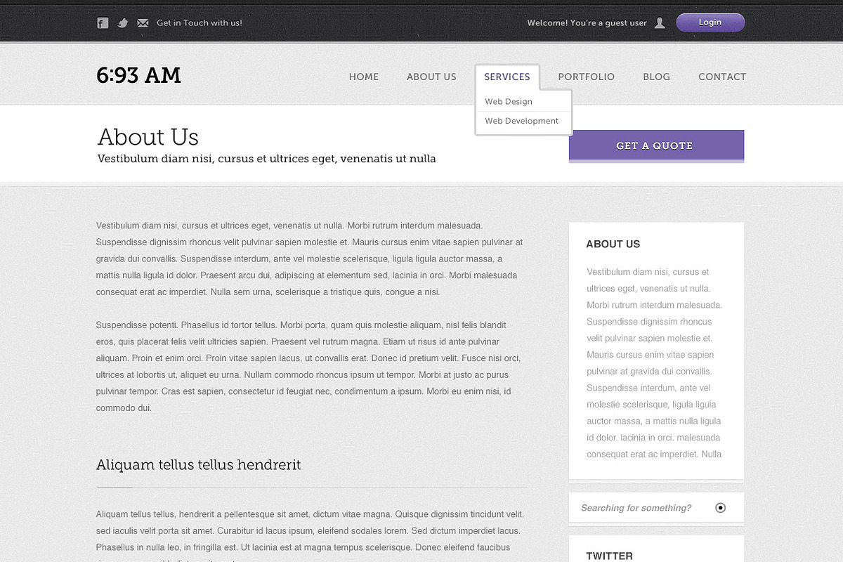 6:93 AM Website Template, a Websites & App Template by vogelsteinshop (Photo 5 of 5)