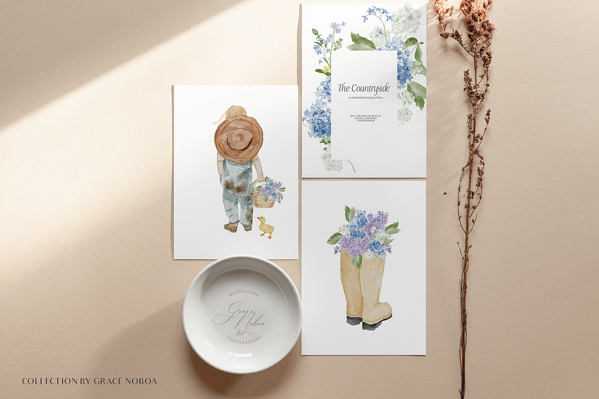 Cottage spring farm kids watercolors, an Animal Illustration by Grace Noboa Illustrations (Photo 23 of 28)