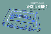 Hand drawn cassette tapes, an Object Illustration by Serifs & Whiskey (Thumbnail 2 of 3)