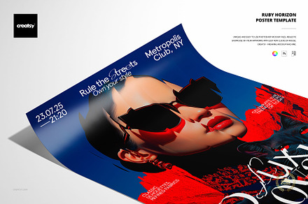 Ruby Horizon Poster Template, a Poster Template by creatsy5