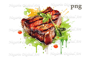 Watercolor Kebab and Grills Food, an Object Graphic by Negarin Digital Art (Thumbnail 2 of 9)