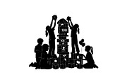 100 Days of School Crowd Silhouette, an Object Graphic by jahid234 (Thumbnail 8 of 9)