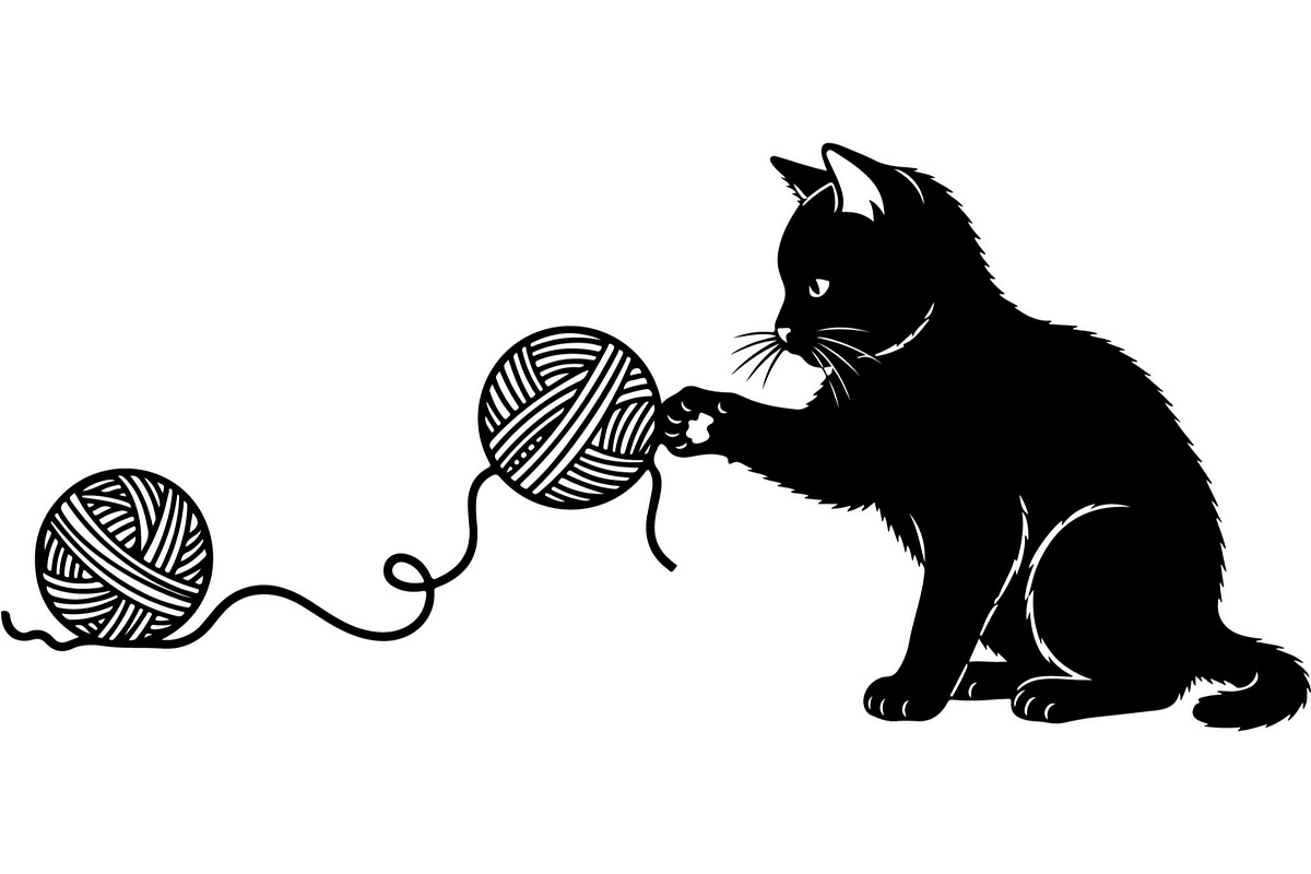 Cute Cat Silhouette Mega Vector Bund, an Animal Illustration by Designer_Momina (Photo 18 of 34)