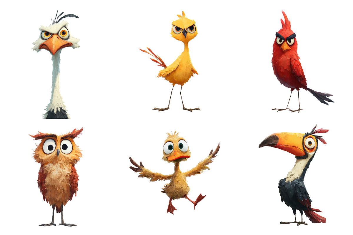 Funny And Cute Birds Clipart, an Illustration by DreamArtGraphic (Photo 3 of 4)