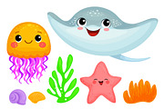Cute Underwater World Cliparts Set, a Pattern Graphic by ChubbyBunny Art (Thumbnail 5 of 12)