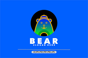 Bear line gradient logo template, a Branding & Logo Template by Bayuktx