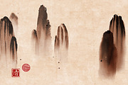 Sumi-e painting. Zen and mountains., an Illustration by Elina_Li (Thumbnail 15 of 16)
