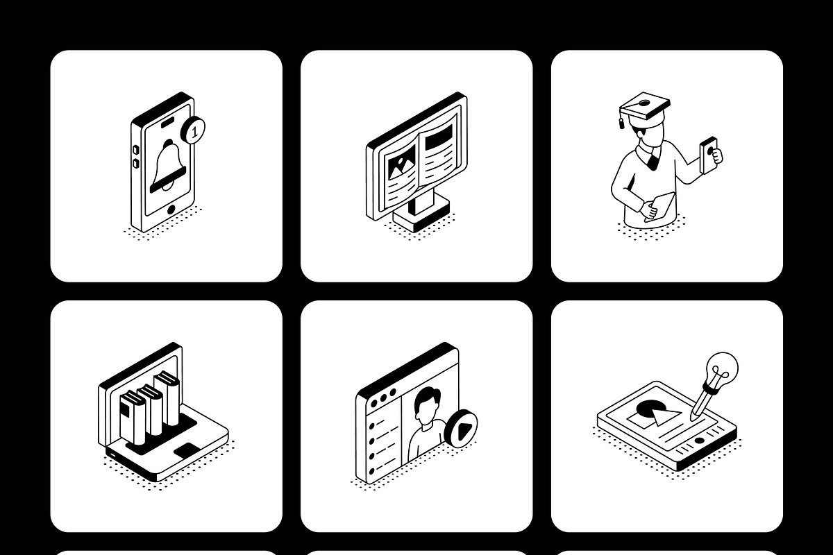 100 E-Learning Illustrations Bundle, a Technology Illustration by Vectors Market (Photo 11 of 12)