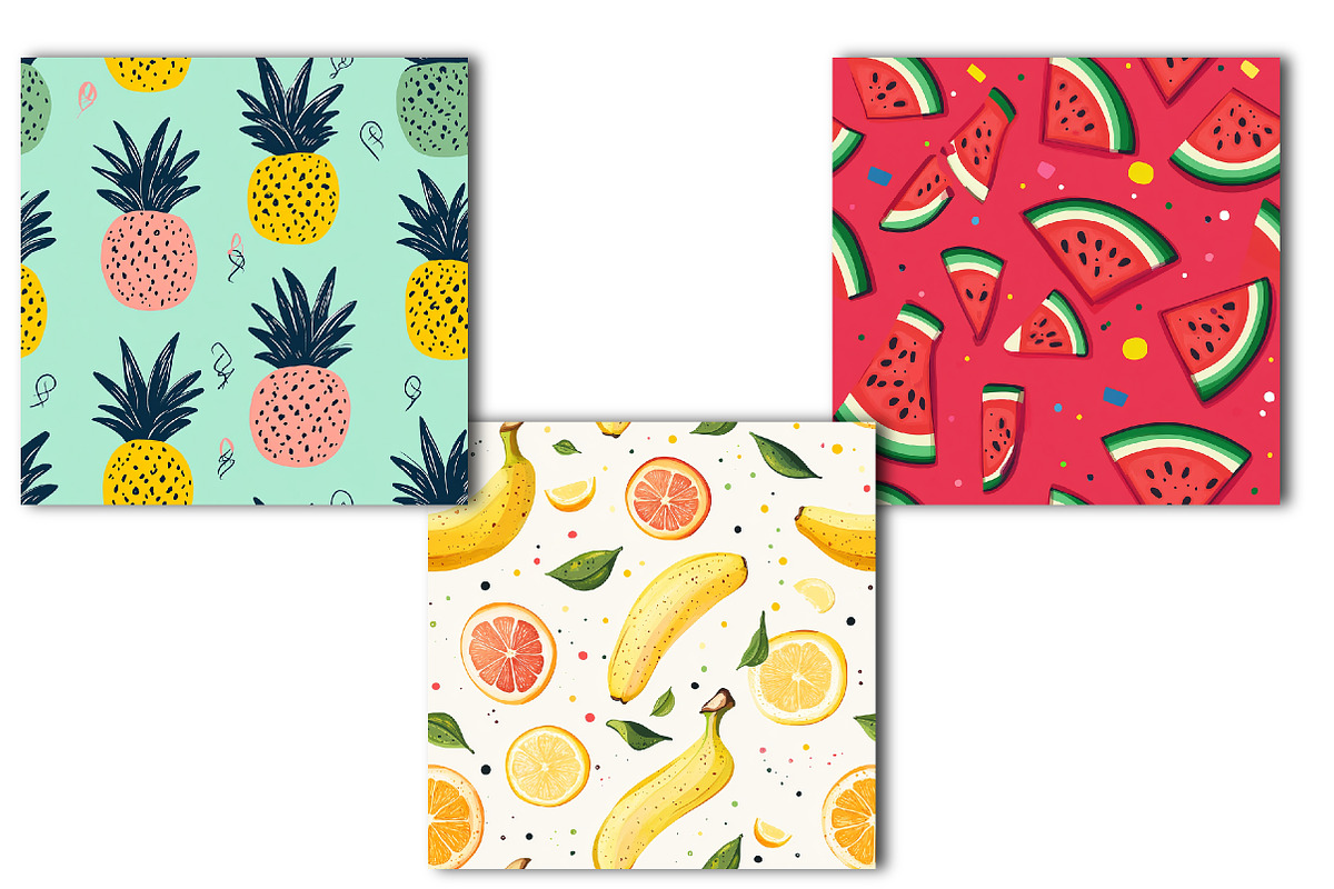 Summer Fruit Seamless Pattern Bundle, an Illustration by OK Design (Photo 2 of 4)