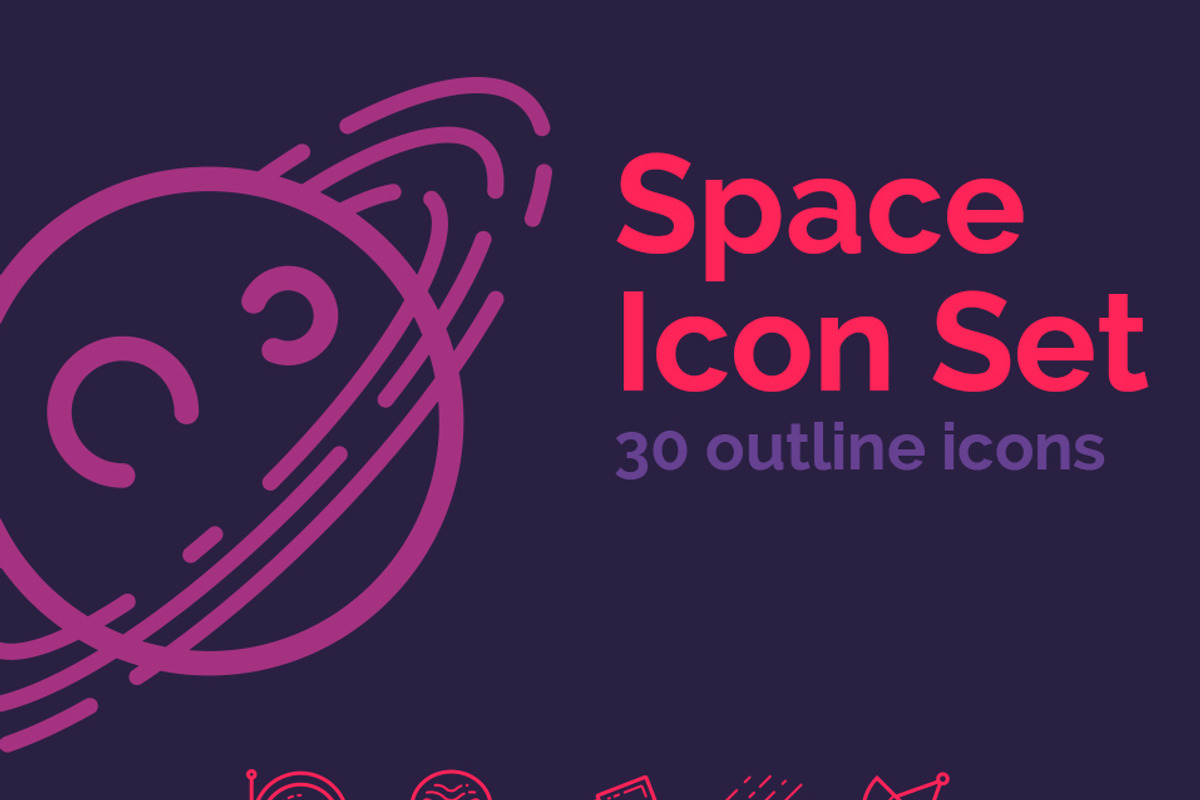 Space Icon Pack, an Outline Icon by Viktor (Photo 1 of 2)