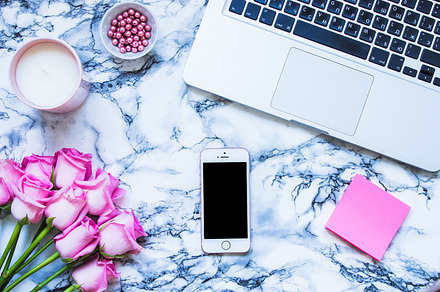 Marble Styled Desktop, a Background Photo by Rose Wine Aesthetic