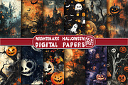 Nightmare Halloween Digital Paper, an Illustration by DreamPrint404 (Thumbnail 1 of 4)