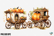 Pumpkin Chariot Watercolor, an Illustration by Gemstone (Thumbnail 3 of 12)